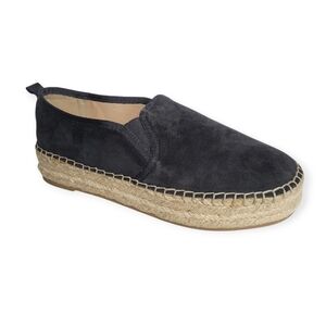 Sam Edelman Carrin Black Suede Espadrille Platform Size 9